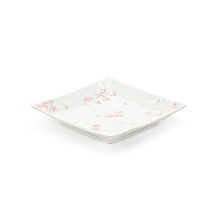 Square Plate Flower Pattern Set of 6