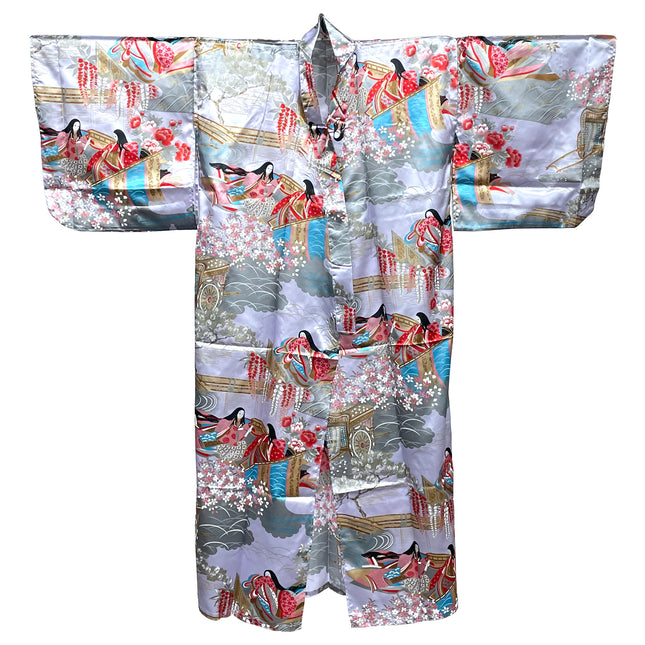 Ladies Chatting Kimono Robe - Purple