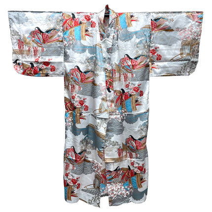 Ladies Chatting Kimono Robe - White