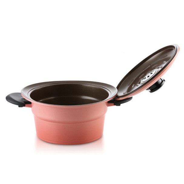 Roichen Smart Pot Aluminum Ceramic Casserole 18cm (2.1L) Pink