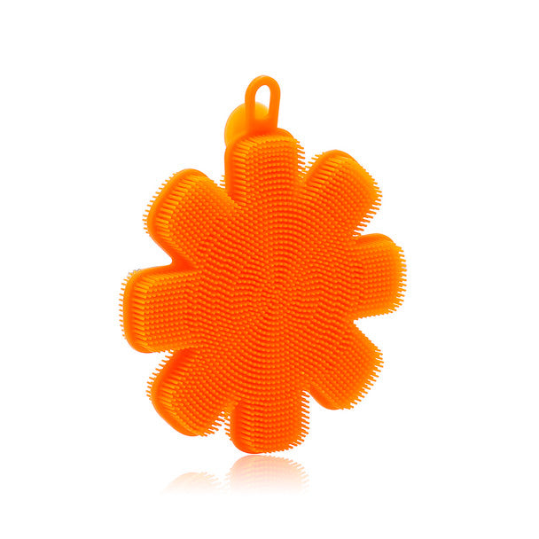 Silicone Dishwash Scrubber - Orange Flower