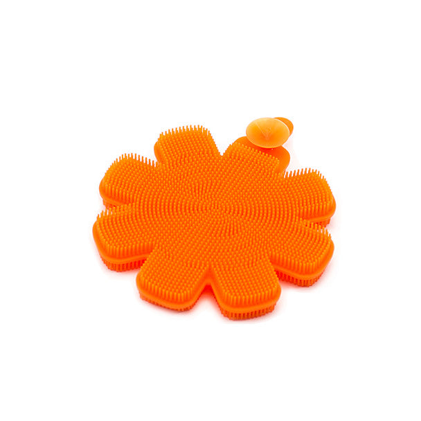 Silicone Dishwash Scrubber - Orange Flower