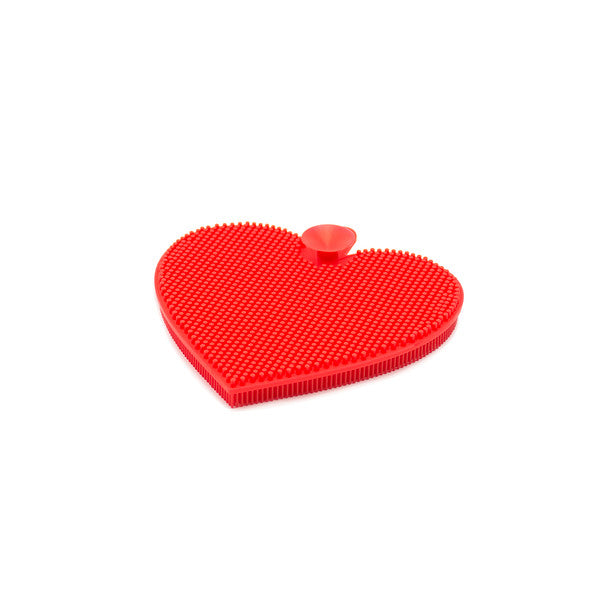 Silicone Dishwash Scrubber - Red Heart