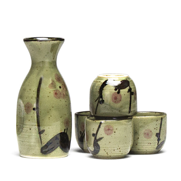 Flower Branch Bush Strokes Sake Set