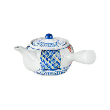 Ceramic Kyusu Teapot With Strainer Check Pattern 20fl.oz.