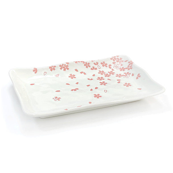 Kafuh Pink Sakura Sushi Plate 9-3/4"L