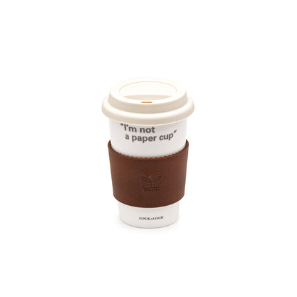 Eco Friendly Ceramic Cup with Lid - White