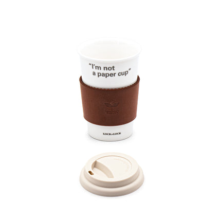 Eco Friendly Ceramic Cup with Lid - White