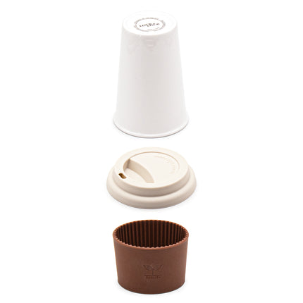 Eco Friendly Ceramic Cup with Lid - White