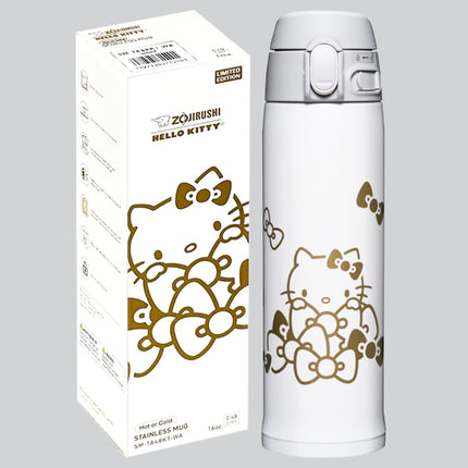 Zojirushi x Hello Kitty Stainless Steel Mug Bottle 16oz/0.48L (White/Gold)
