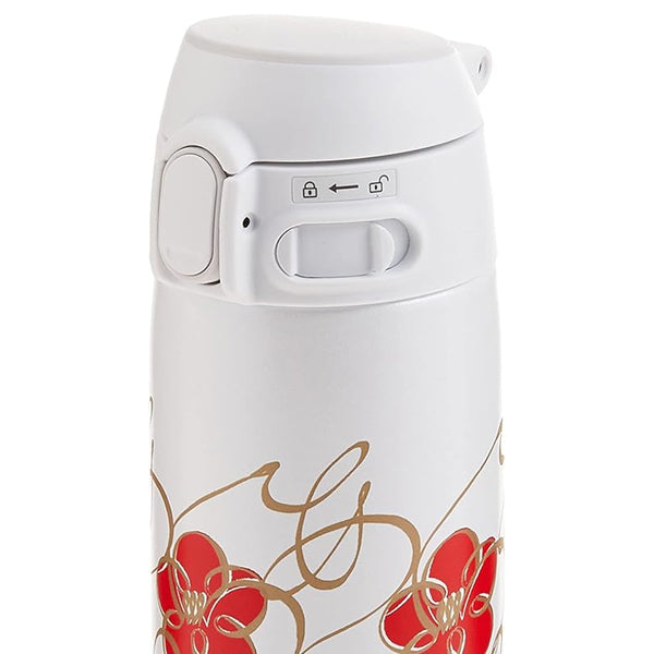 Zojirushi Stainless Steel Mug Hana-Kana Collection Flip-open - White
