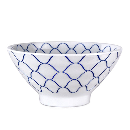 Melamine Sushi Plate Bowl Set for 2 -White, Blue