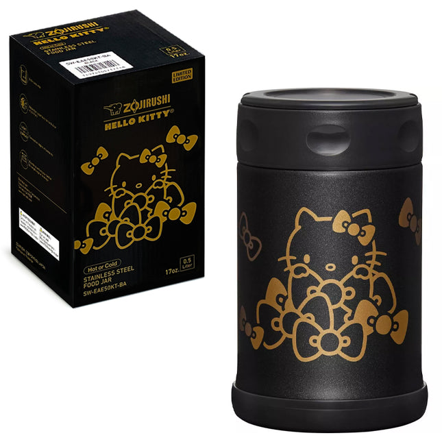 Zojirushi x Hello Kitty Stainless Steel Food Jar 17oz/0.5L (Black/Gold)