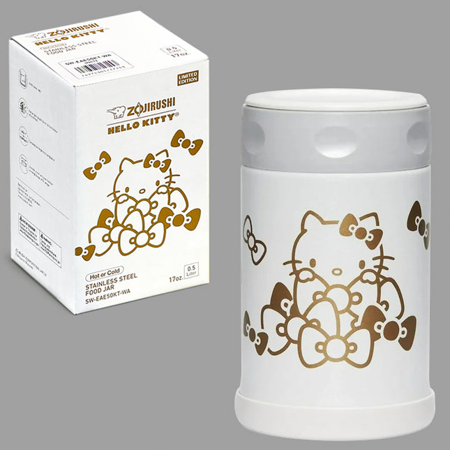 Zojirushi x Hello Kitty Stainless Steel Food Jar 17oz/0.5L (White/Gold)