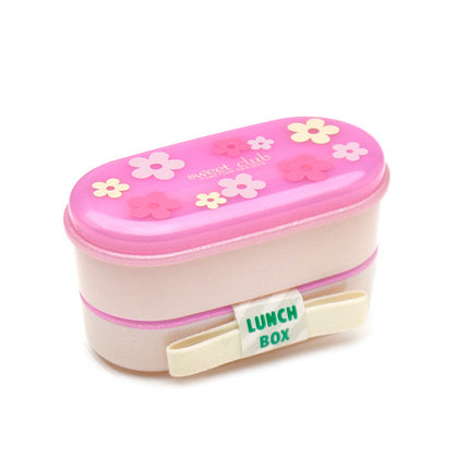 Pink Flower 2-Tier Anti-Bacterial Bento Box