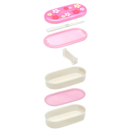 Pink Flower 2-Tier Anti-Bacterial Bento Box