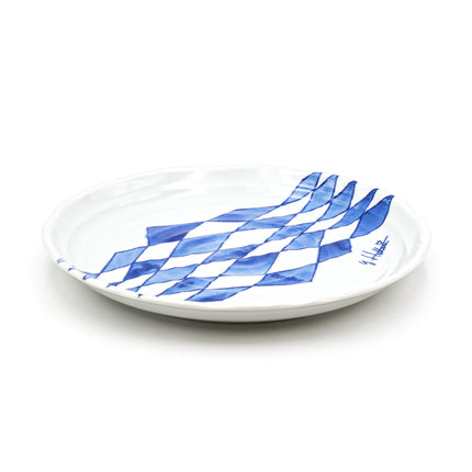 Yuko Hattori Blue Diamond Ceramic Plate