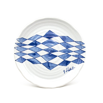 Yuko Hattori Blue Diamond Ceramic Plate