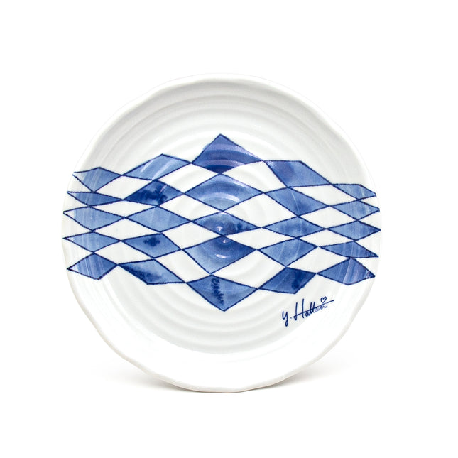 Yuko Hattori Blue Diamond Ceramic Plate