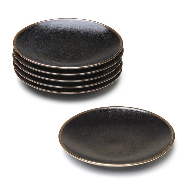 Black Salad Plate 6pc Set - 8.75"