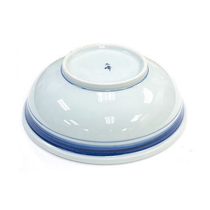 Hirame Flatfish Blue & White Bowl 6-1/4"D