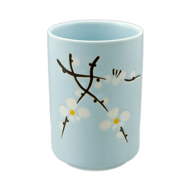 Sky Blue Sakura Tea Cup 4.25"H