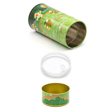 Asian-Style Light Green Stainless Steel Tea Container