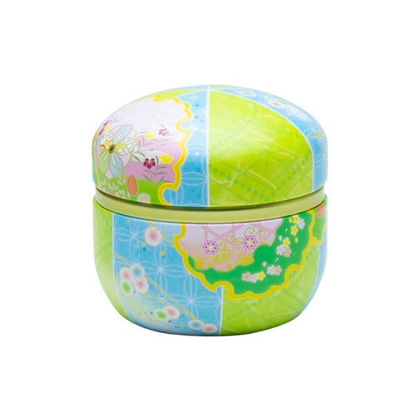 Blue & Green Japanese Tea Canister 3"x3"H