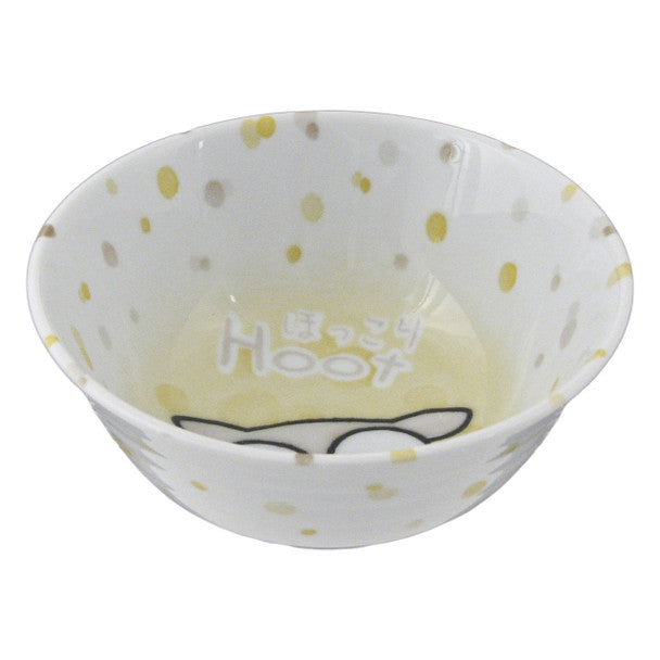 Yellow Hoot Cute Owl Face Bowl 5.25"D