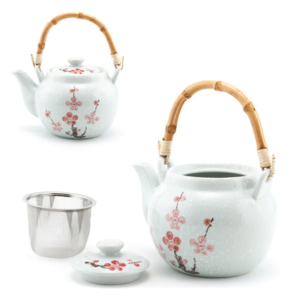 Ceramic Teapot Japanese Sakura Flower Pattern 40fl.oz.