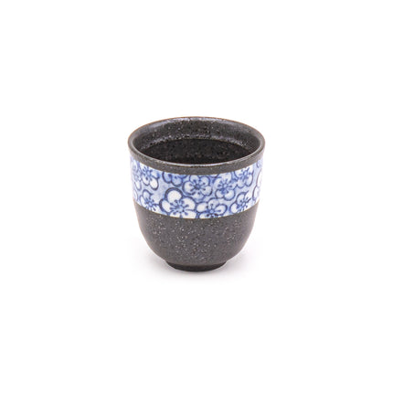 Black Ceramic Tea Set – Blue Floral Accent Edition