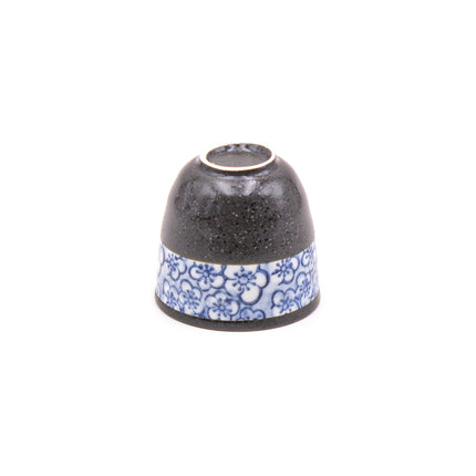 Black Ceramic Tea Set – Blue Floral Accent Edition