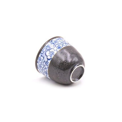 Black Ceramic Tea Set – Blue Floral Accent Edition