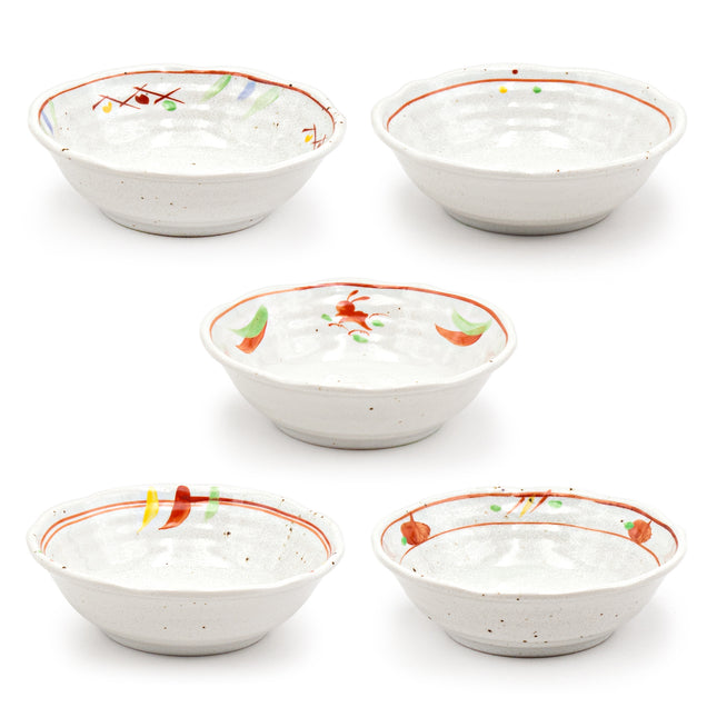 Country Home Shallow Bowl Set, Set of 5 (Assorted)