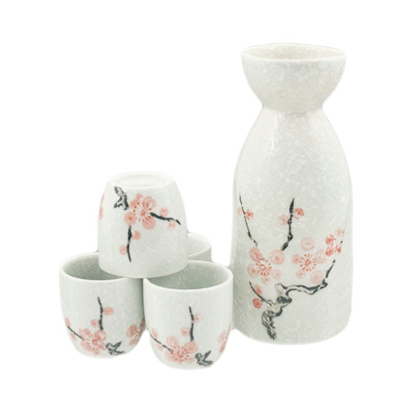 Plum Tree Sake Set - 1 Bottle and 4 Cups