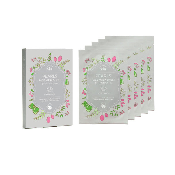 Via Beauty Care Face Mask Sheet - Pearl (5pc)