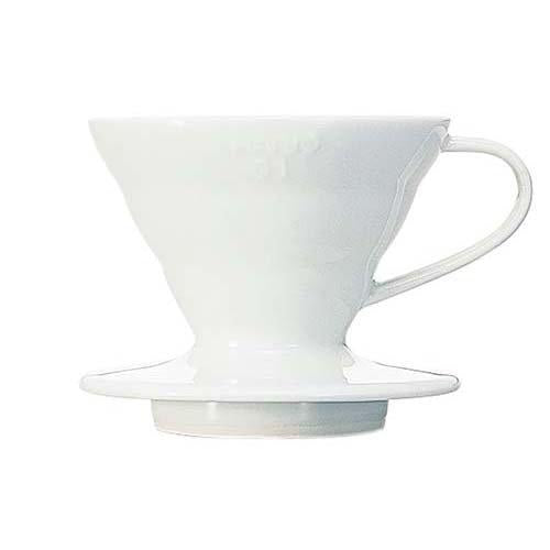 Hario V60 Ceramic Coffee Drippers (White) - Size 01 / 02