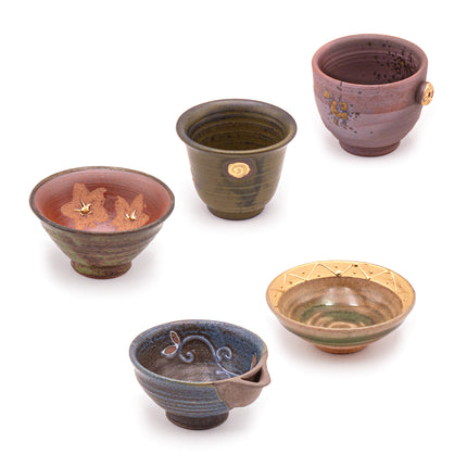 Japanese Unique Glaze Sake Cups - 5pc