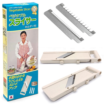 Japanese Mandolin Vegetable Slicer with Safety Holder 13"Lx4-1/2"