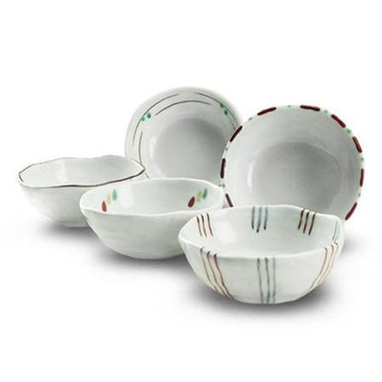 Kafuh White Pinch Sauce Bowls 5pc Set