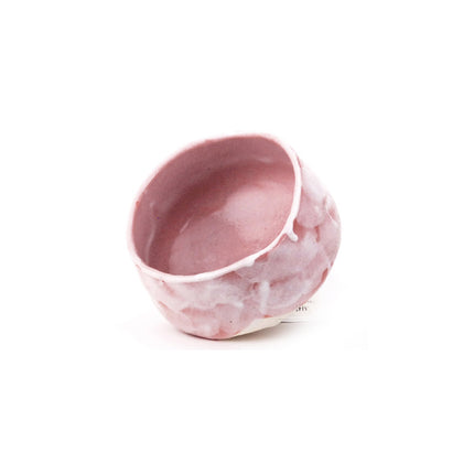 Matcha Bowl 4.5"Dx3"H, Pink Brushstroke