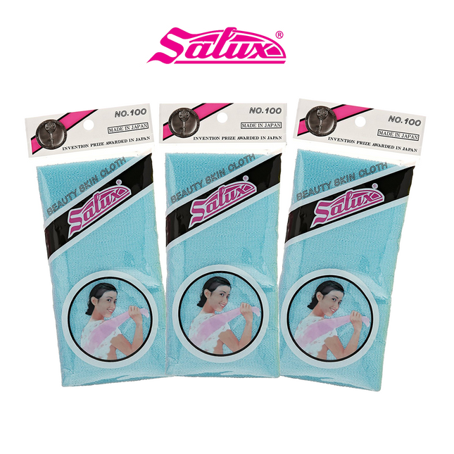 Japanese Salux Bath Towel Blue Set of 3 일본 살룩스 샤워타월 블루 3개 세트