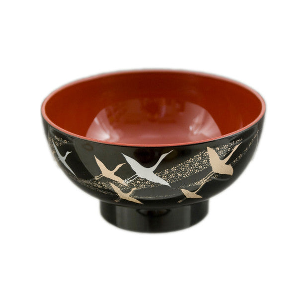 Black Crane Miso Soup Bowls 2pc Set