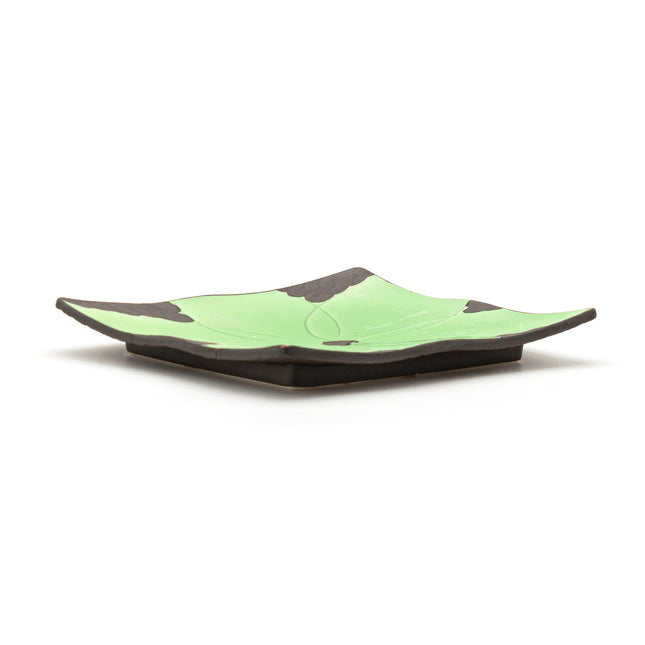 Japanese Porcelain Square Plate Set of 4 - Green