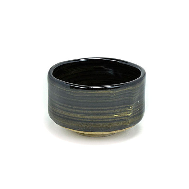 Matcha Bowl 4.25"Dx2.75"H, Gold Stripe