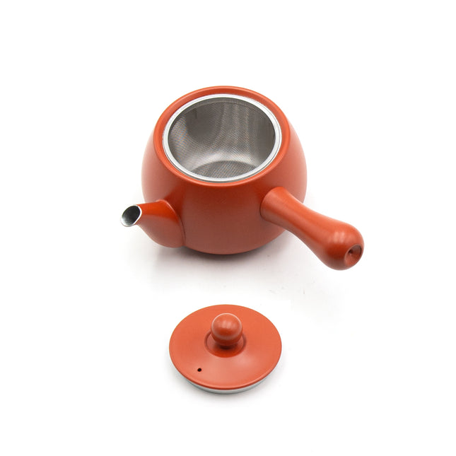 Aluminum Kyusu Teapot With Strainer - Orange