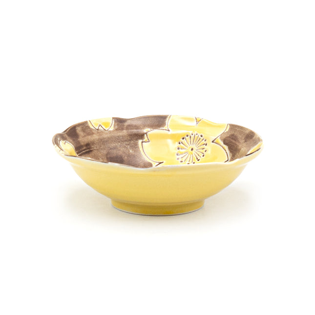 Yellow Floral Pattern Bowl Set of 4