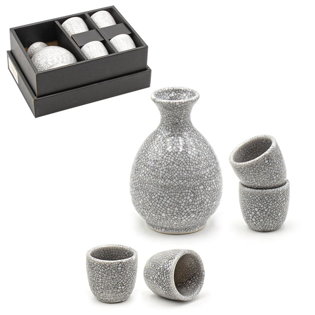 Gray Sake Set 4 Cups