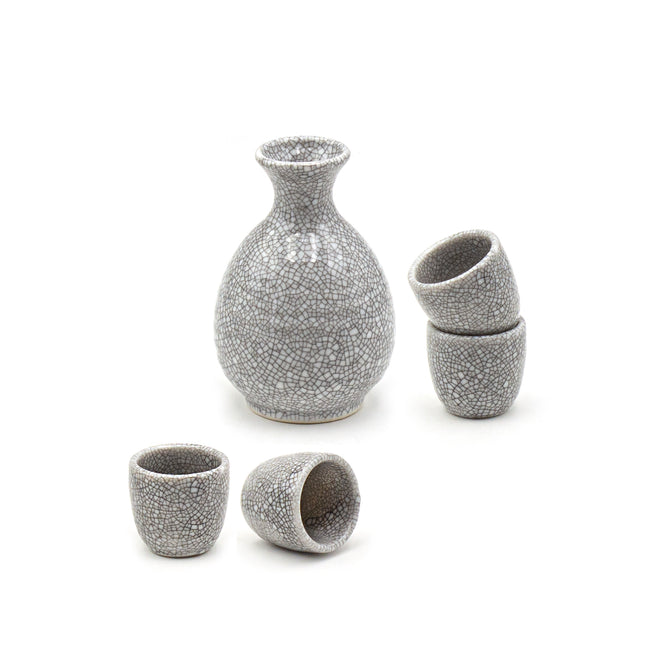 Gray Sake Set 4 Cups