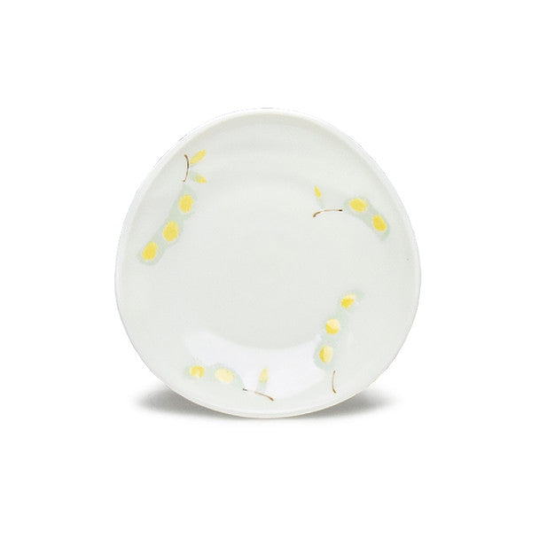 Edamame Porcelain Plate 4-3/4" Irregular White, Set of 4